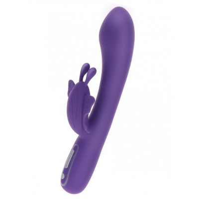 Вибратор-кролик с бабочкой Toy Joy, фиолетовый, 21.5 х 3.8 см (203734) – фото 1