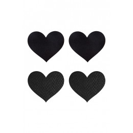 Пэстисы на соски в виде сердечек Peekaboo, черные, 2 пары – фото