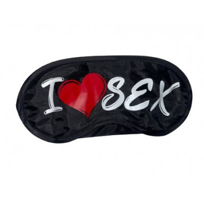 Маска на глаза с надписью I ♥ Sex, черная (53934) – фото 1