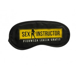 Маска на глаза с надписью Sex Instructor, черная