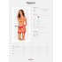 Трусики сексуальные с пажами для чулок XS/S Obsessive Dagmarie, с интимным разрезом, красные (207024) – фото 2