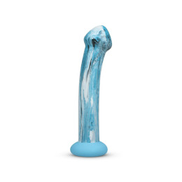 Фалоімітатор нереалістичний Gildo, скляний, блакитний, 17.6 х 3.8 см