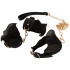БДСМ-набір нашийник з повідцем і наручники Bad Kitty, чорно-золотий (214036) – фото 5