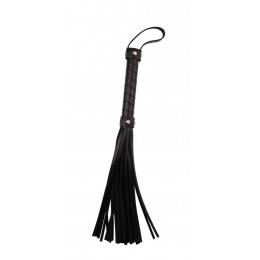 Флоггер с петлей Pleasure Whip, черный, 46 см – фото
