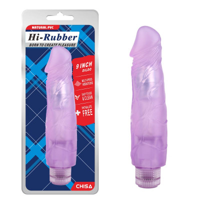 Реалістичний вібратор Hi-Rubber 23.5 см, фіолетовий (38665) – фото 1