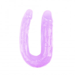 Фалоімітатор двоголовий реалістичний, 34 см, фіолетовий – фото