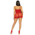 Платье сексуальное в сетку One Size  Leg Avenue Rhinestone, со стразами красное (207465) – фото 7