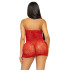 Платье сексуальное в сетку One Size  Leg Avenue Rhinestone, со стразами красное (207465) – фото 2