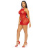 Платье сексуальное в сетку One Size  Leg Avenue Rhinestone, со стразами красное (207465) – фото 9