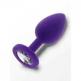 Анальна пробка S з кристалом Toy Joy, фіолетова, 7 х 2.5 см – фото