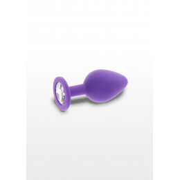 Анальная пробка M Toy Joy, с кристаллом, фиолетовая, 8 х 3.5 см