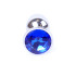 Анальная пробка S с синим камнем, серебряная, металлическая, 7 х 2.7 см (207201) – фото 6