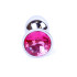 Анальная пробка S с розовым камнем, серебряная, металлическая, 7 х 2.7 см (207199) – фото 6