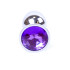 Анальная пробка S с фиолетовым камнем, серебряная, металлическая, 7 х 2.7 см (207200) – фото 6