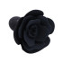 Анальна пробка зі стопером у формі троянди, силіконова, чорна, 7 х 2.7 см (215743) – фото 2