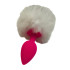 Анальна пробка з білим хвостиком зайчика, силіконова, рожева, 7 х 2.8 см (215734) – фото 2