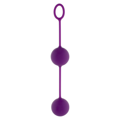 Вагінальні кульки подвійні ToyJoy, силіконові, фіолетові, 67 г (215887) – фото 1