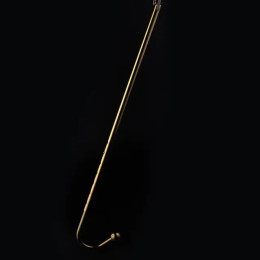 Анальный крюк с одним шариком и удлинителем Lockink, металлический, золотой – фото