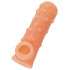Насадка для пенис с открытой головкой L NS.002 Kokos, рельефная, бежевая, 14 х 4.4 см (215583) – фото 3