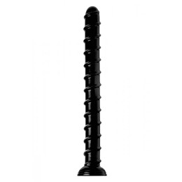 Анальный фаллоимитатор гигантский Hosed, рельефный, черный, 48 х 4.7 см – фото