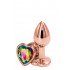 Анальная пробка с камнем в форме сердца, розовое золото, размер S (39297) – фото 4