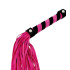 Флоггер з плетеною ручкою, замшевий, рожево-чорний (208785) – фото 2