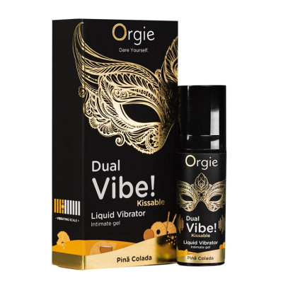Жидкий вибратор Orgie Dual Vibe!, со вкусом коктейля Пина колада, 15 мл (215236) – фото 1