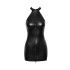 Спокусливе вінілове міні-плаття S F278 Noir Handmade, з блискавкою, чорне (208350) – фото 4