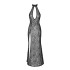 Сексуальне Довге плаття з розрізом на стегні S F288 Noir Handmade, з леопардовим принтом, чорне (208317) – фото 4