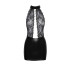 Сексуальне вінілове міні-плаття M F279 Noir Handmade, з мереживом, чорне (208347) – фото 3