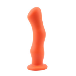 Вибратор рельефный Curve Burst Chisa, с присоской, силиконовый, оранжевый, 19 х 4.4 см – фото