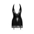 Мини-платье виниловое сексуальное S F280 Noir Handmade, с кружевом, черное (208343) – фото 4