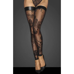 Сексуальні панчохи з відкритими носками L F243 Noir Handmade, з візерунками, чорні