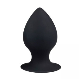 Анальная пробка с присоской Easytoys, силиконовая, черная, 8.5 х 4 см