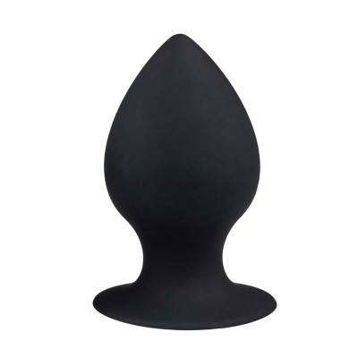 Анальная пробка с присоской Easytoys, силиконовая, черная, 8.5 х 4 см (214166) – фото 1