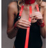 Ошейник с поводком и наручниками Fet 22, ручная работа, экокожа, красные (215350) – фото 2
