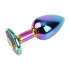 Анальная пробка с кристаллом S Rainbow Gem Chisa, металлическая, разноцветная, 7 х 2.7 см (216706) – фото 2