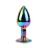 Анальная пробка с кристаллом S Rainbow Gem Chisa, металлическая, разноцветная, 7 х 2.7 см (216706) – фото 4