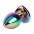 Анальная пробка с кристаллом в форме сердца S Rainbow Gem Chisa, металлическая, разноцветная, 7 х 2.7 см (216725) – фото 3