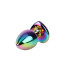 Анальная пробка M с кристаллом в форме сердца Rainbow Heart Gem Chisa, металлическая, разноцветная, 8.2 х 3.3 см (216719) – фото 2