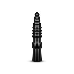 Фаллоимитатор гигантский рельефный All Black, черный, 35 х 6.5 см