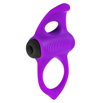 Эрекционное кольцо с вибрацией Lingus Adrien Lastic, силиконовое, фиолетовое, 9.5 х 4 см (215795) – фото 1
