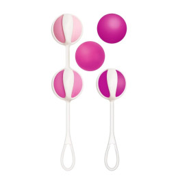 Набір вагінальних кульок Geisha Balls 3 Gvibe, силіконові, рожеві, 5 шт. – фото