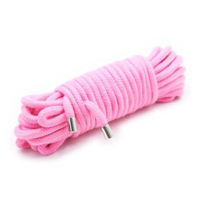 Бондажна мотузка з металевими наконечниками, бавовняна, рожева, 10 м (207931) – фото 1