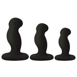 Набор анальных пробок с вибрацией G-Play Trio Nexus, силиконовые, черные, 3 шт.