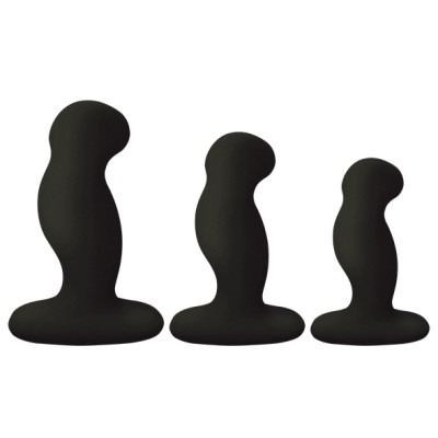 Набор анальных пробок с вибрацией G-Play Trio Nexus, силиконовые, черные, 3 шт. (217045) – фото 1