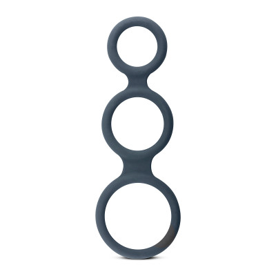 Эрекционное кольцо тройное Boners, силиконовое, серое (214289) – фото 1