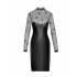 Платье эротичное виниловое S Sublime F310 Noir Handmade, с полупрозрачным верхом, черное (217257) – фото 3