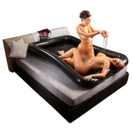 Виниловый надувной матрас для нуру массажа 140 см х 200 см, смазка в комплекте 1000 мл – фото