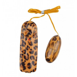 Віброяйце на пульті управління Chisa, леопардове, 5.6 х 2.5 см – фото